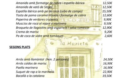 Menú Nadal 2023, Menú de Navidad, restaurant la Marieta de Mollet del Vallès, Barcelona